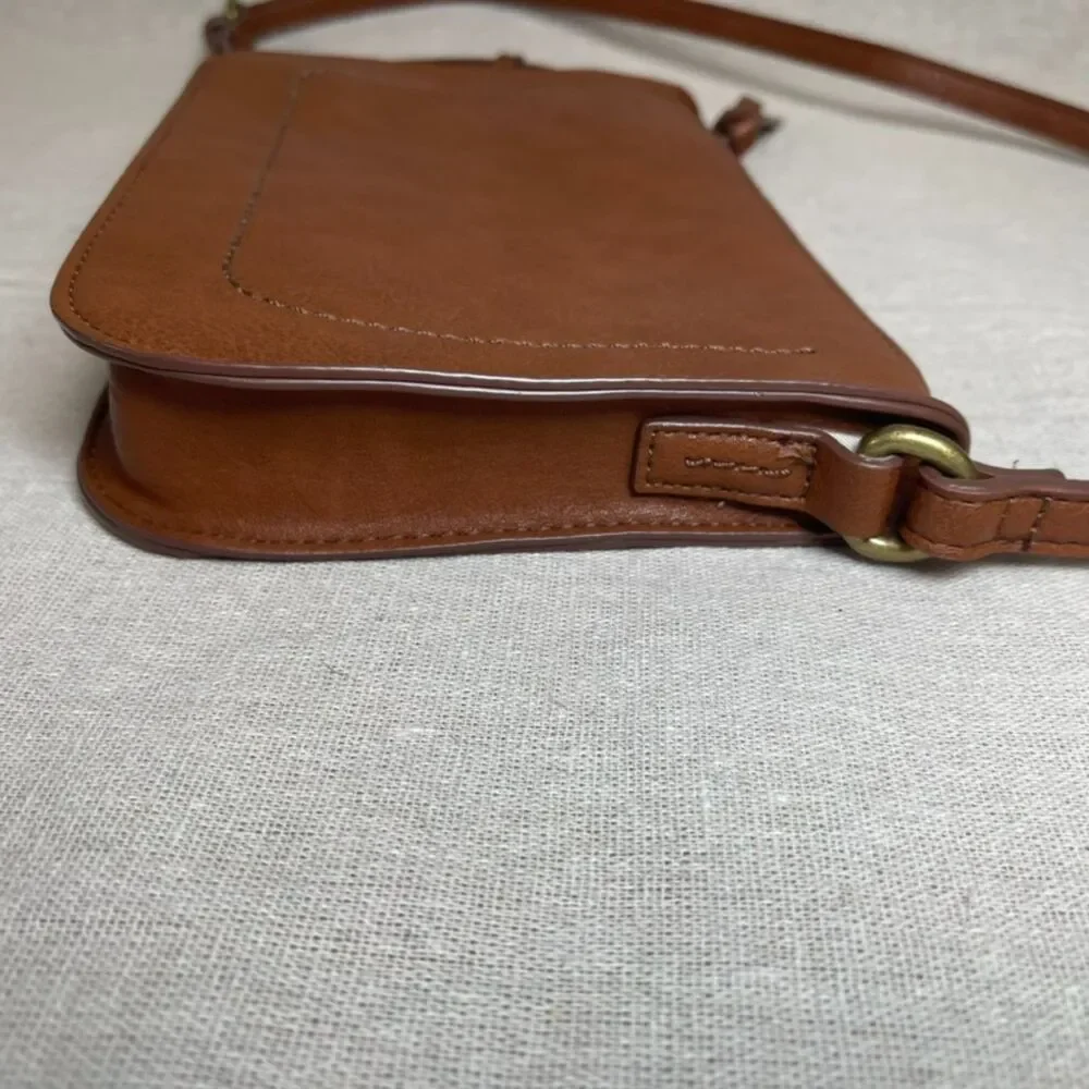 Sonoma | Cognac Brown Vegan Leather Barlow Crossbody Bag